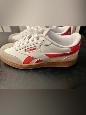 Reebok White Sneakers with Red Logo Accent